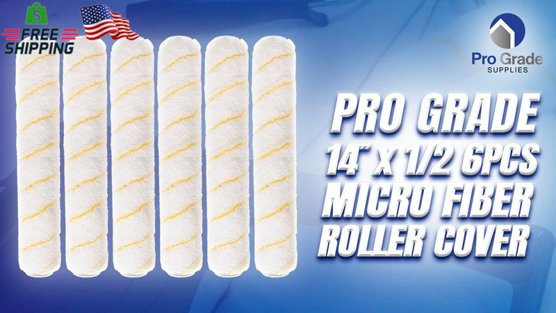 Pro Grade - Paint Roller Covers - 1/2 X 14 Inch Microfiber 6 Pack gallery