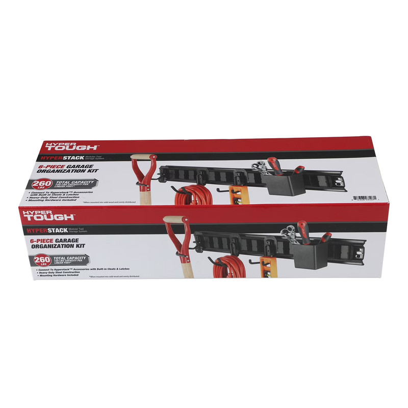 Hyper Tough Hyper Stack 32-Inch Wall Storage System, 6-Piece Set with Hooks and gallery