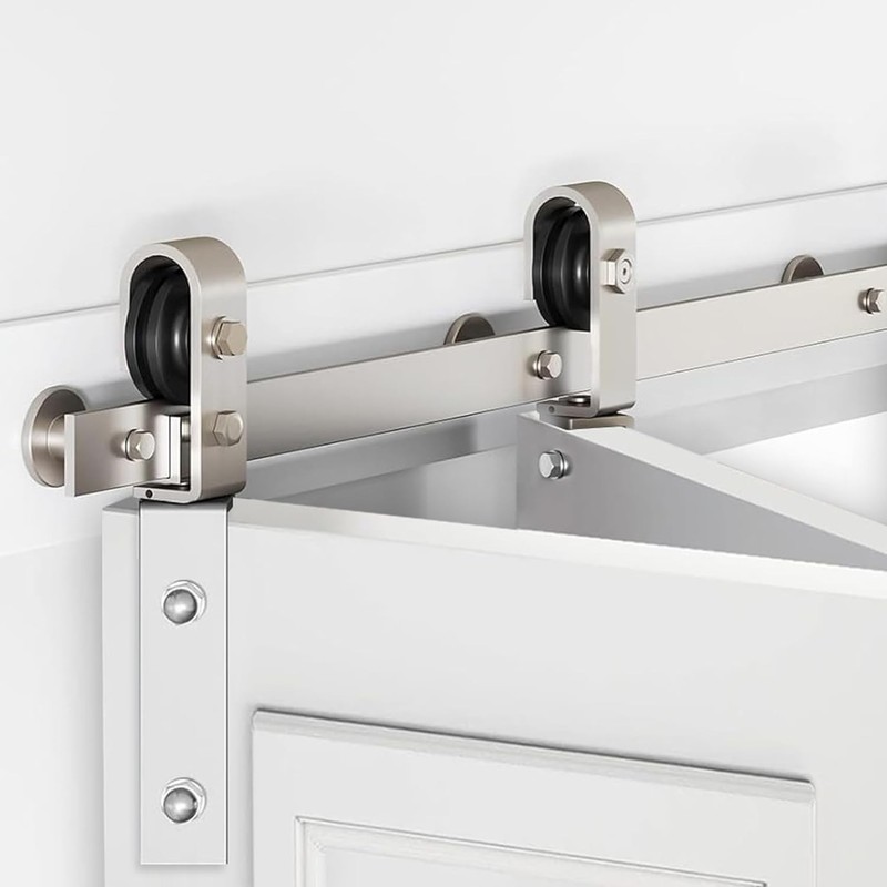 30” Bi-Fold Sliding Barn Door Hardware Track Kit for Two 13” Doors,Side