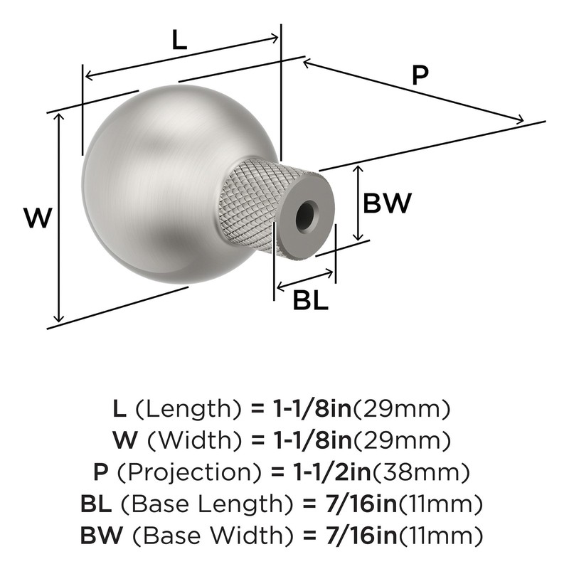 Collet 11/8 Inch 29mm Diameter Satin Nickel Cabinet Knob Pull BP37680G10 gallery