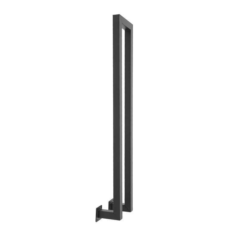 Side Mount Stair Railing, Hand Rail Guardrail, Decorative Railing 85*20cm Black gallery