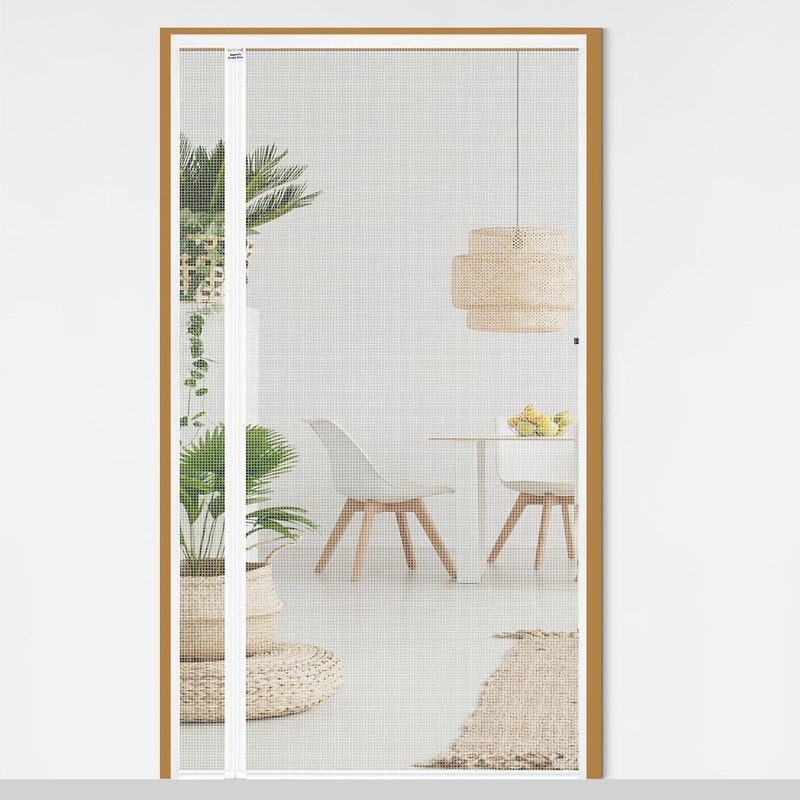 White Reversible Left Right Side Opening Screen Door, Mesh Magnetic Closure H...