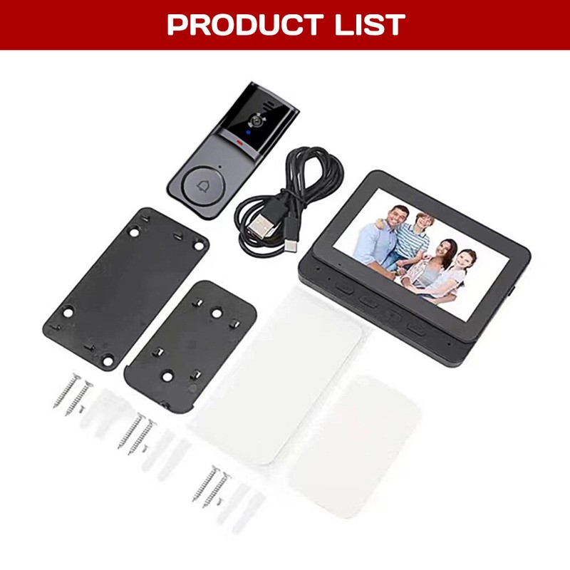 2.4G Wireless Smart 4.3" LCD Screen Intercom Video Doorbell Camera Monitor Home* gallery