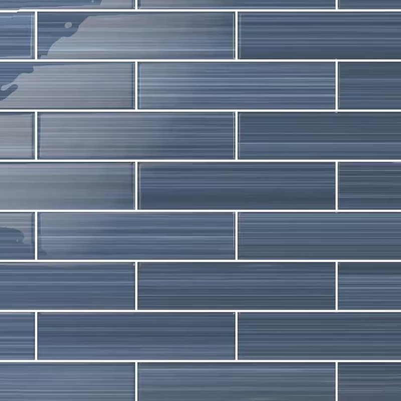 Hand Painted Rectangular 3 In. X 12 In. Coastline 80 Glass Tile (10 Sq. Ft./Per