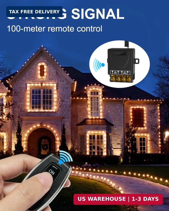 30A 12V Wireless Remote Control Switch Kit - Heavy Duty Relay with 2 Remotes, 32 gallery