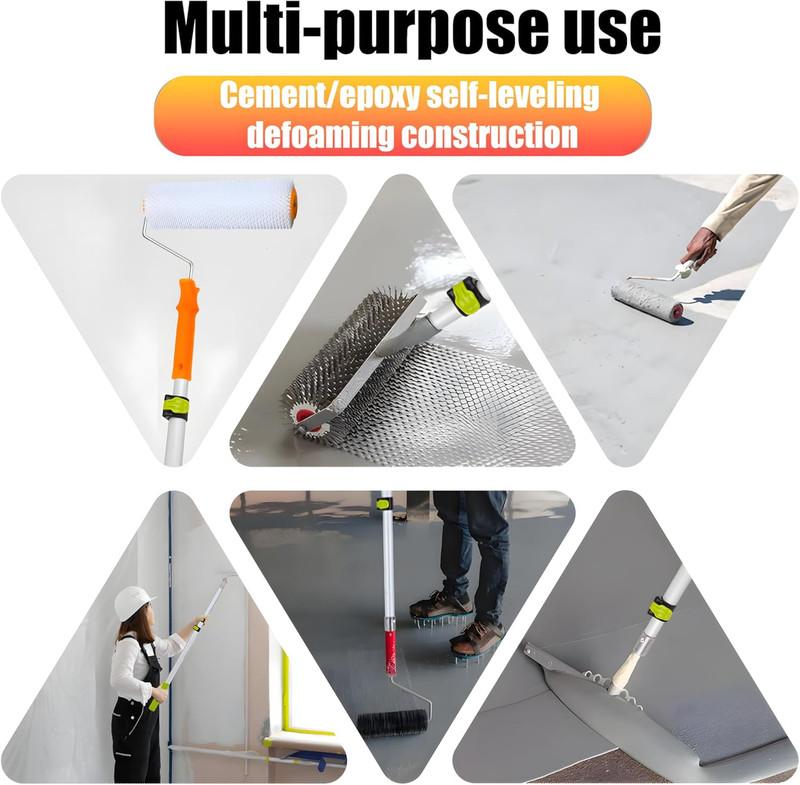 Self-Leveling Cement Tool Kit - Rake, Spike Shoes & Telescopic Pole Included gallery