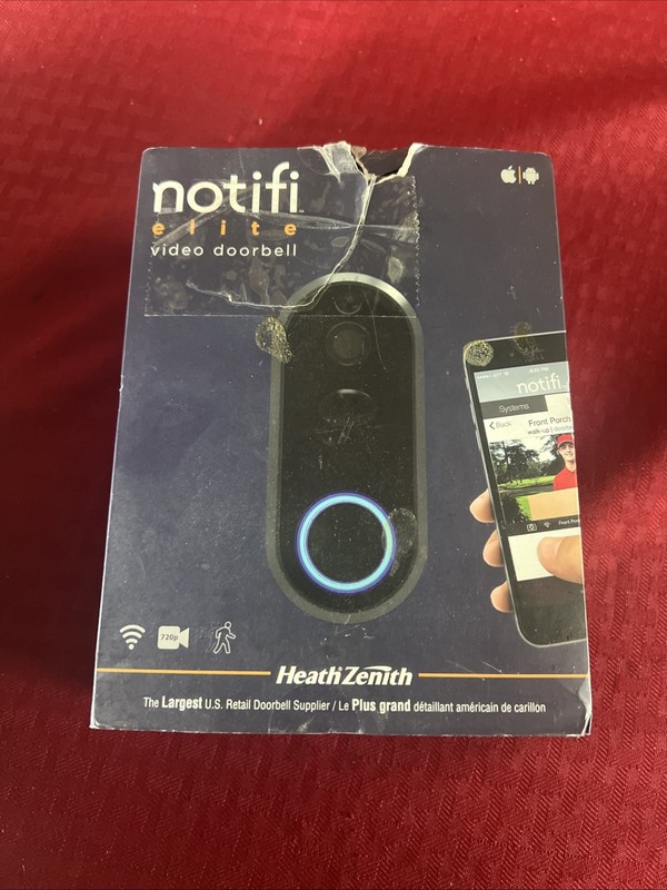 NEW Heath Zenith SL-3012-00 Elite Notifi Video Doorbell WIRED Black
