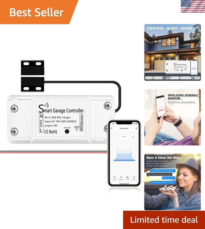 Wi-Fi Smart Garage Door Remote Control: Alexa, Google Compatible & Hassle-Free