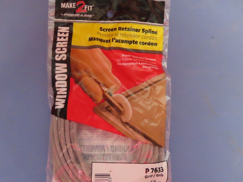 Prime-Line Screen Retainer Spline, .140 Diameter Gray 25 foot roll # P7633 NEW