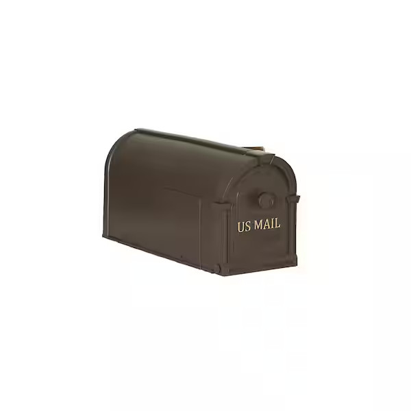 Postal Pro Post-Mount Hampton Mailbox in Bronze with Gold Lettering gallery