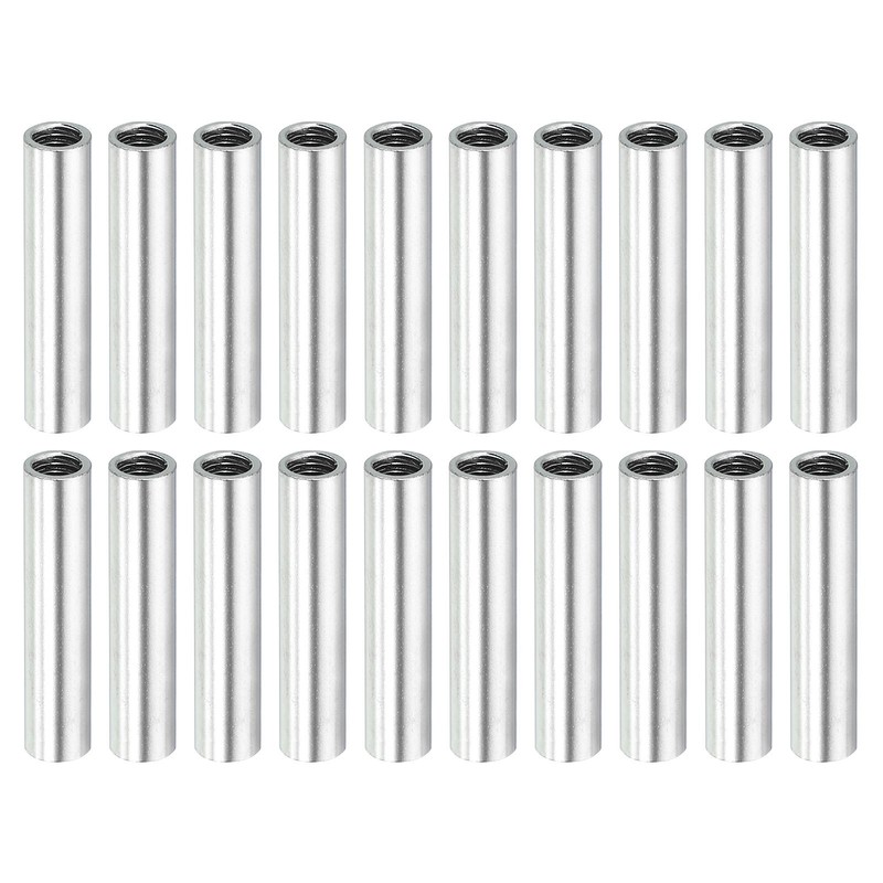 20pcs Round Coupling Nut M4x0.7mm 25mm Rod Bar Stud Tube Nut Sleeve Connector
