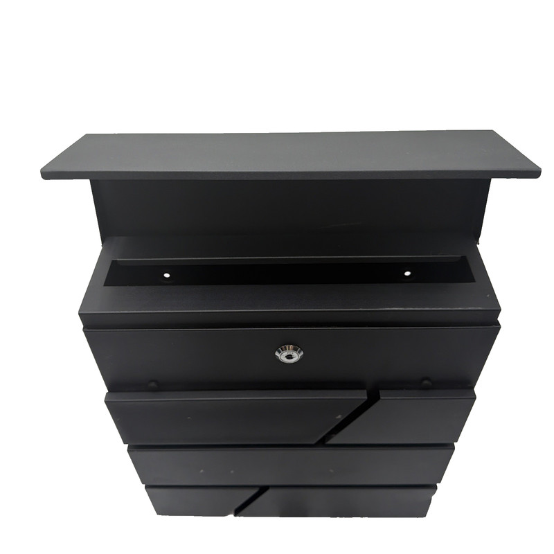 Locking Wall Mount Mailbox Black Large Newspaper Holder Scratched