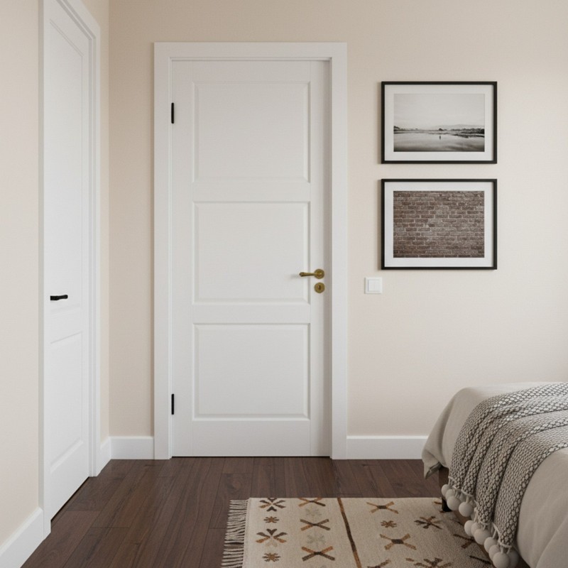 30''x80''3-Panel Solid Core Prehung Interior Door -Pantry/French No Hardware Kit gallery