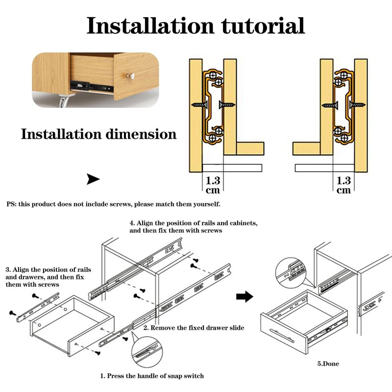 Drawer Slides2Pcs 8 Inch Soft Close Drawer Slides Undermount Heavy Duty Drawe gallery