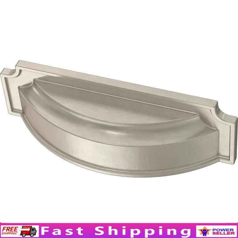 Notched Backplate Cabinet Handles 10-Pack Dual Mount Cup Pulls Kitchen New
