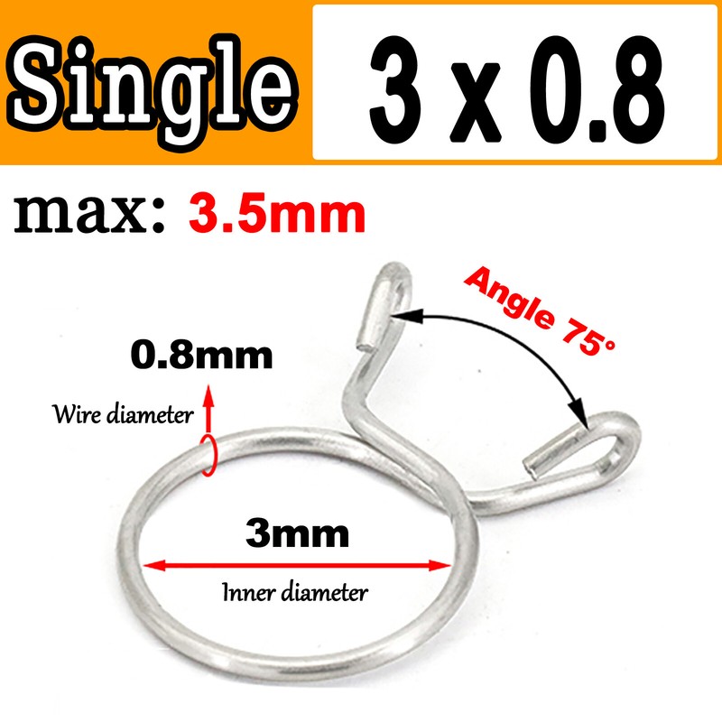 New Single Wire Fuel Hose Spring Clips Silicone Pipe Clamps Air Band Vacuum Tube