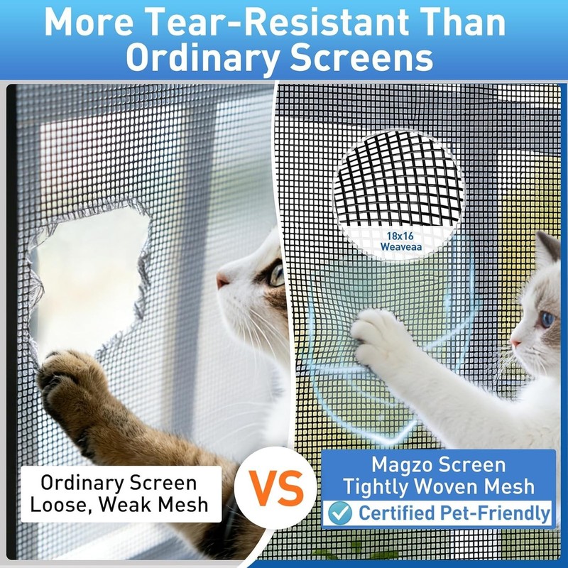 Window Screen Replacement Mesh 36"W x 90"L - Pet Resistant & Durable Polyest... gallery