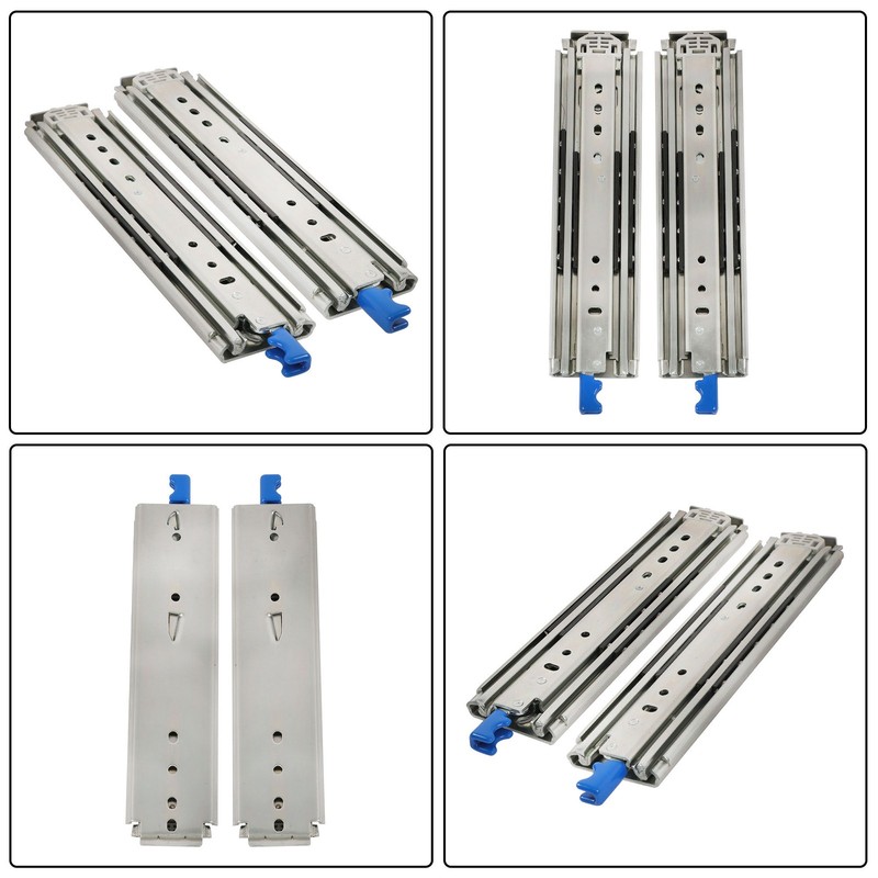 1 Pair Locking Drawer Slides 12 Inch Full Extension & Lock 500 lb Load Capacity gallery