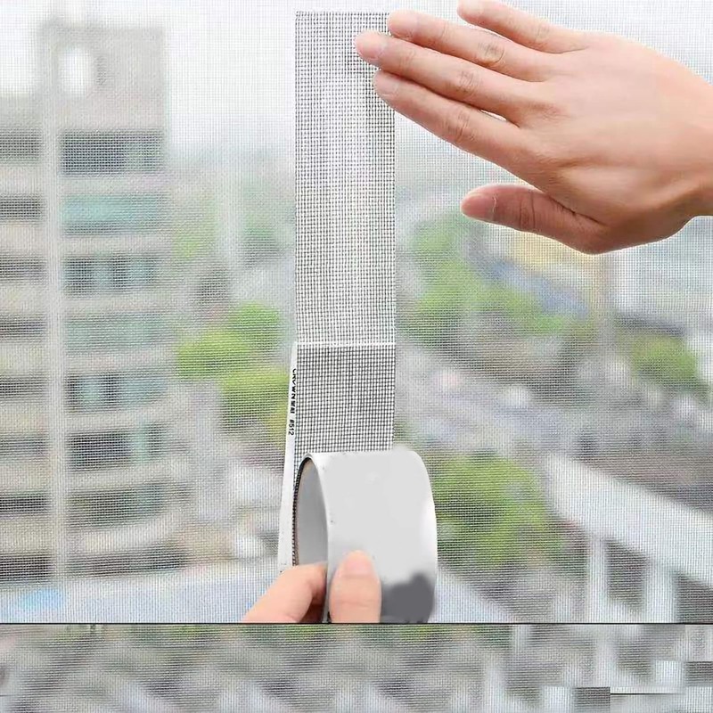 Screen Patch Repair Kit Window Repair Tape Fiberglass Covering Mesh Tool 5*200cm gallery