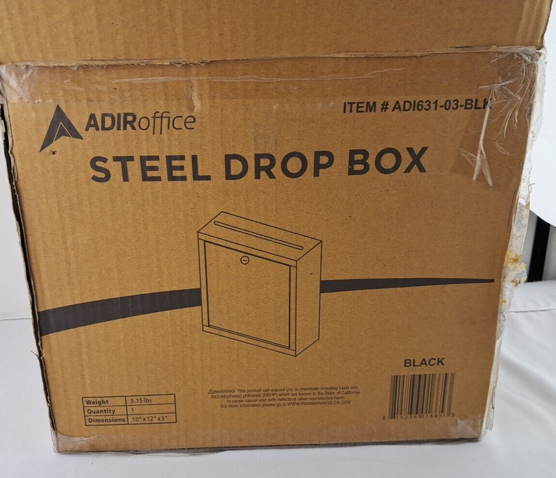Adir Metal Suggestion Box With Lock And Slot Wall Mount Deposit Box For Payments