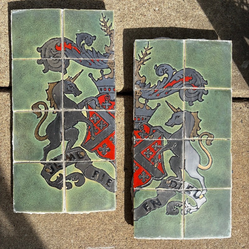 Heraldic Tile Panel with Unicorn Supporters, Windsor House, c. 1930s, NFT102 gallery