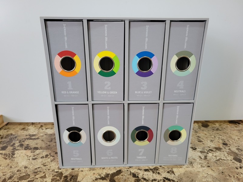 Sherwin Williams Colorsnap Color Swatch 8 Binder Index Set in Sm Cabinet