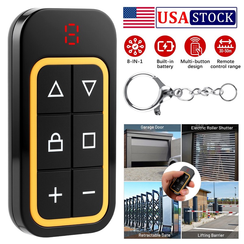 8-Channel Remote Control Transmitter For Roller Shutter Garage Door 300-915MHz