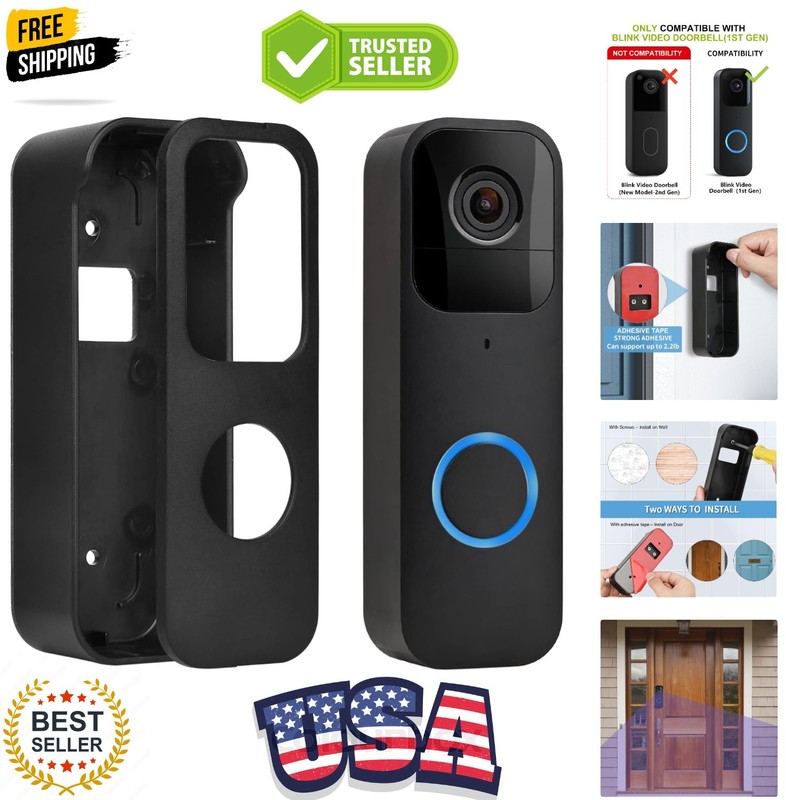 Adhesive Door Mount Compatible with Blink Video Doorbell 2021-1st Gen, No-Dri…