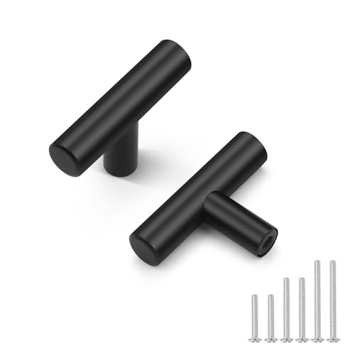 Pack Length 2inch Matte Black Kitchen Cabinet Single Hole: 2 inch Length 5