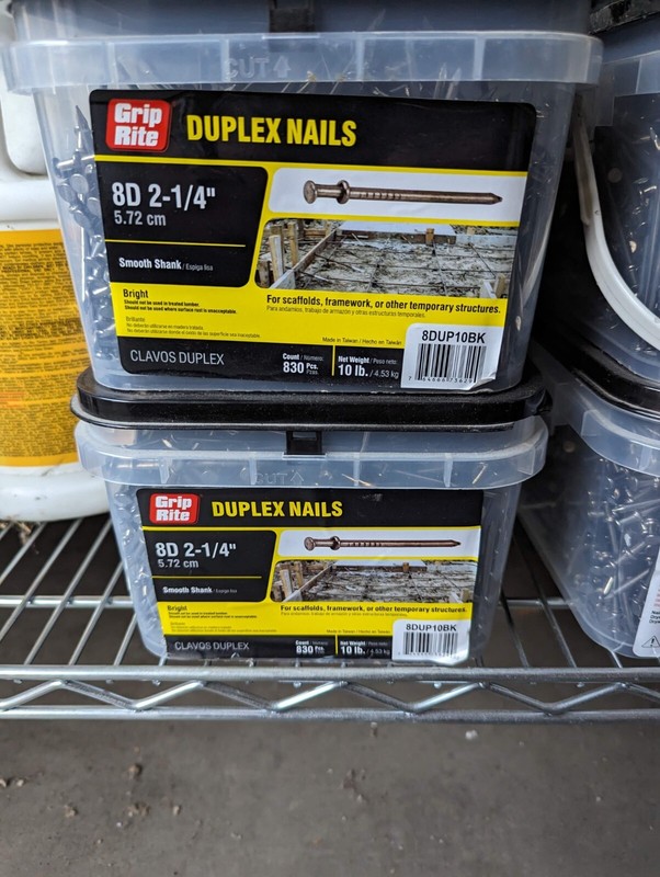Grip-Rite 8d x 2-1/4 In. Duplex Nails – 20 lb Total