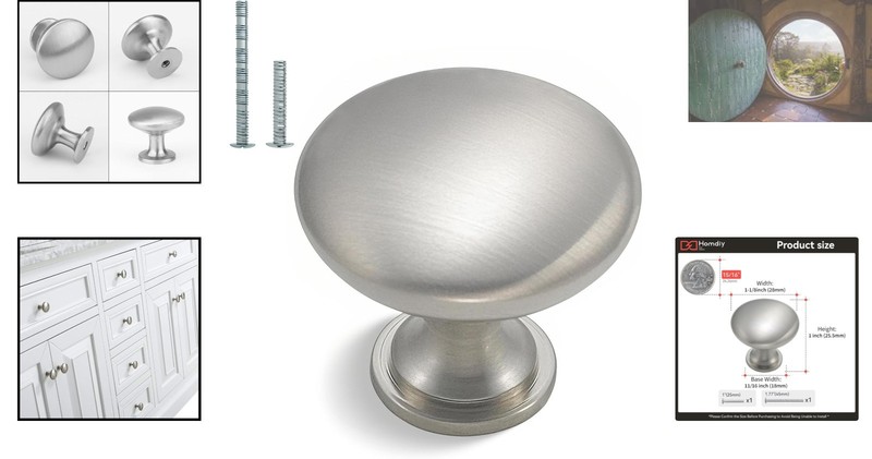 Rustproof 30 Count Round Cabinet Pulls in Brushed Nickel for Home Upgrades gallery