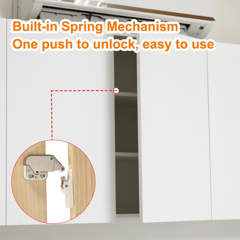 Automatic Spring Latch, (0.43"Width)(4 Pcs), Push to Open Touch Lock gallery