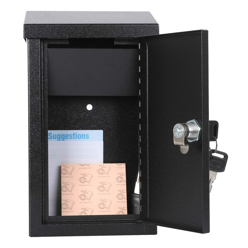 Wallmounted Key Drop Box With Key Lock Metal Mailbox Indoor& Outdoor Storage Box gallery