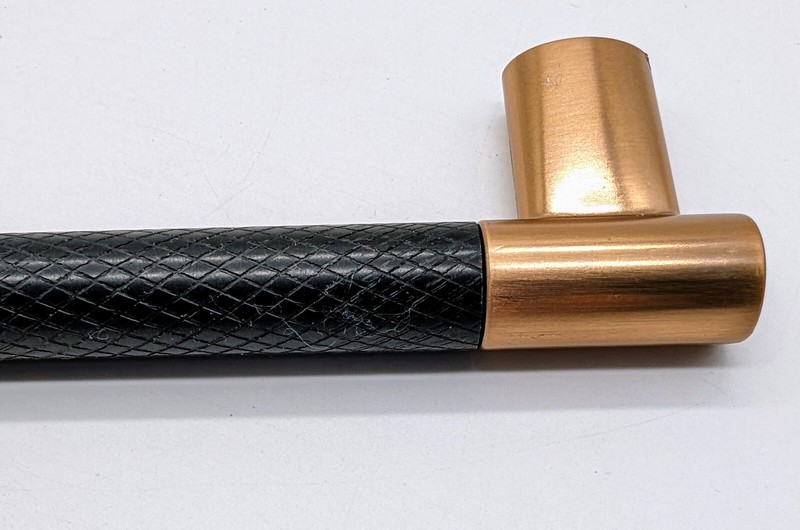 Handle Pull Brushed Matte Black + Bronze Knurled 8.5” (7.5” HoleCtr) 10 Pack C-9 gallery