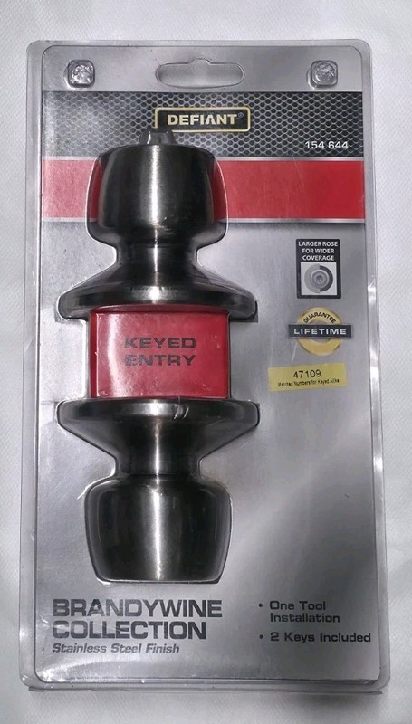 Defiant Keyed Entry Door Knob Brandywine Collection Stainless Steel 154 644