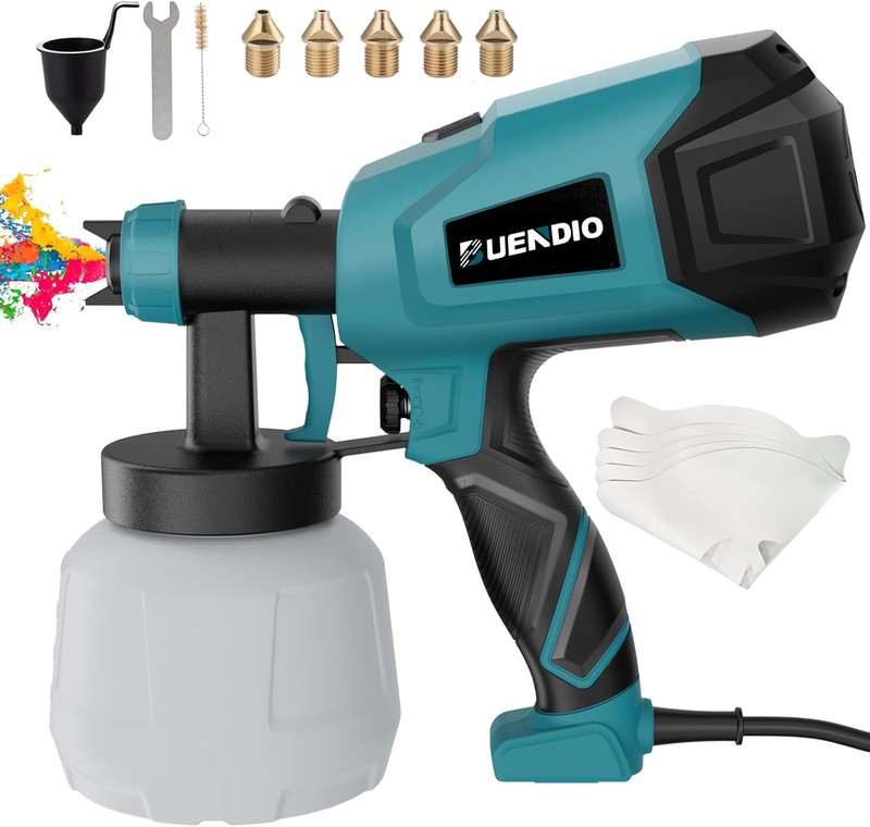 Paint Sprayer, 700W High Power, 6 Copper Nozzles & 3 Spray Patterns, Easy to Cle