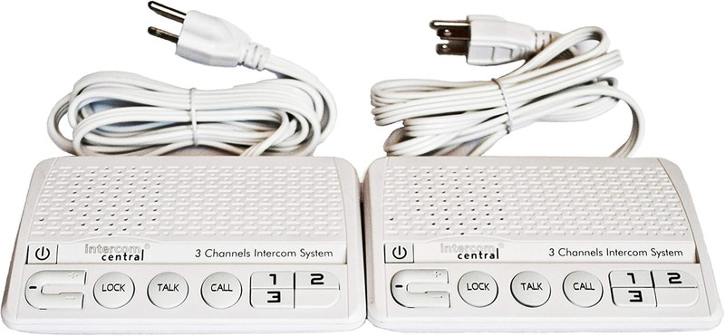 GROUND Wire Power-Line 3 CHANNELS Intercom System, Two Stations Set.