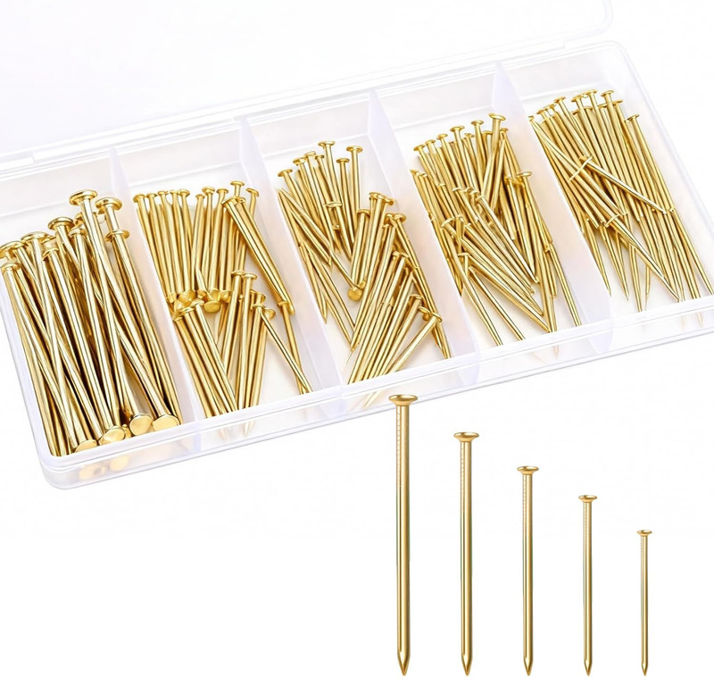 Hardware Nails Assortment Kit Small Nails for Picture Hanging 5 Sizes Finishing