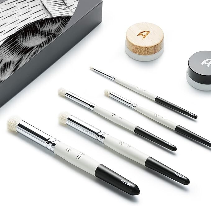 ARTIFY Drybrush Set with Dampening Pad and Brush Soap 5 Sizes Professional Brush gallery
