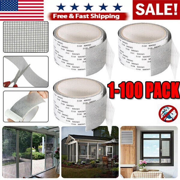 Screen Patch Repair Kit Window Repair Tape Fiberglass Covering Mesh Tool 5*200cm gallery