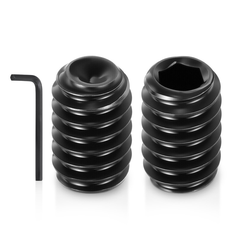 120Pcs Cup Point Socket Set Screws - [M2-0.4x3] Carbon Steel, Black