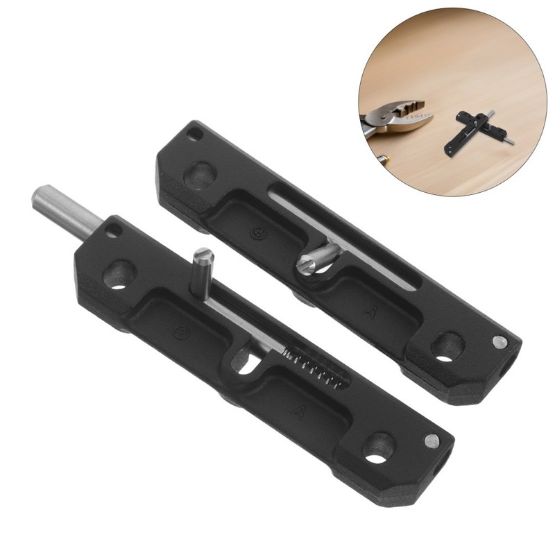 2 Pcs Barrel Bolt Latches Spring Loaded Zinc Alloy Gate Slide Lock Sliding Door