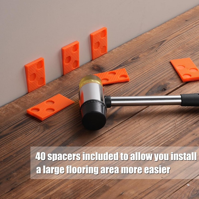 Professional LVP Installation Kit with Mallet, Pull Bar & 40 Spacers for Floors gallery
