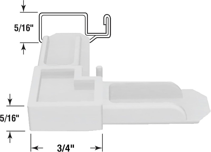MP7729-50 Screen Frame Corner, 5/16 In. x 3/4 In., White Plastic 50 Pack gallery