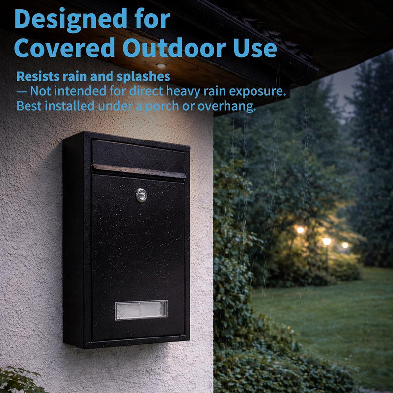 Wall Mount Mailboxes for outside with Key Lock, Galvanized Steel Locking Mailbo gallery