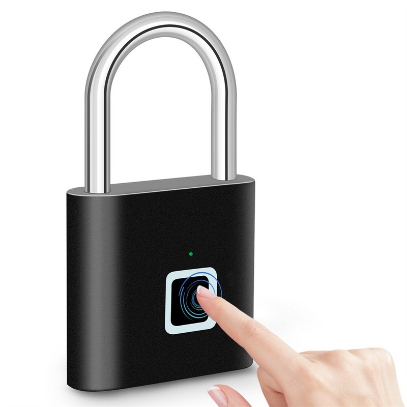 Smart Fingerprint Door Lock Keyless Padlock Security USB Rechargeable Waterproof