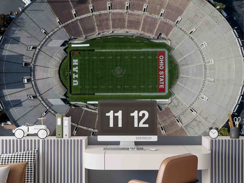 3D Stadium Rugby Field Self-adhesive Removeable Wallpaper Wall Mural