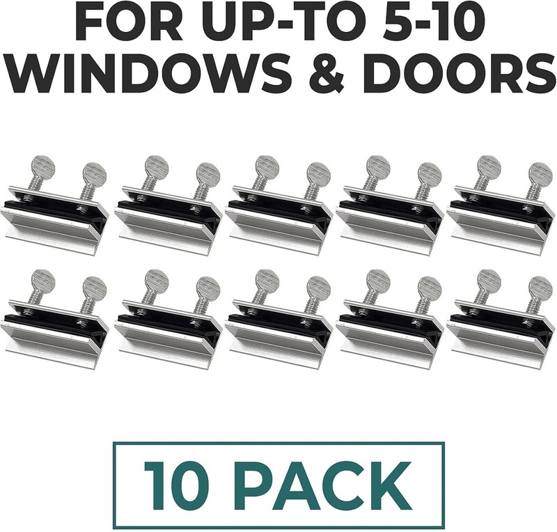 10 Pack Adjustable Window Locks - Secure Vertical & Horizontal Windows Safely gallery