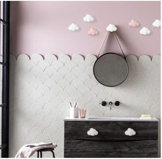 2PCS Matte Cartoon Children Room Ceramic Cabinet Knobs Moon Star Wardrobe Handle gallery