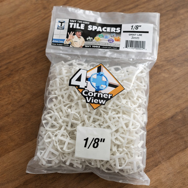 TAVY 1/8 in (3mm) Tile Spacers White 2-Sided Plastic 100 Pack